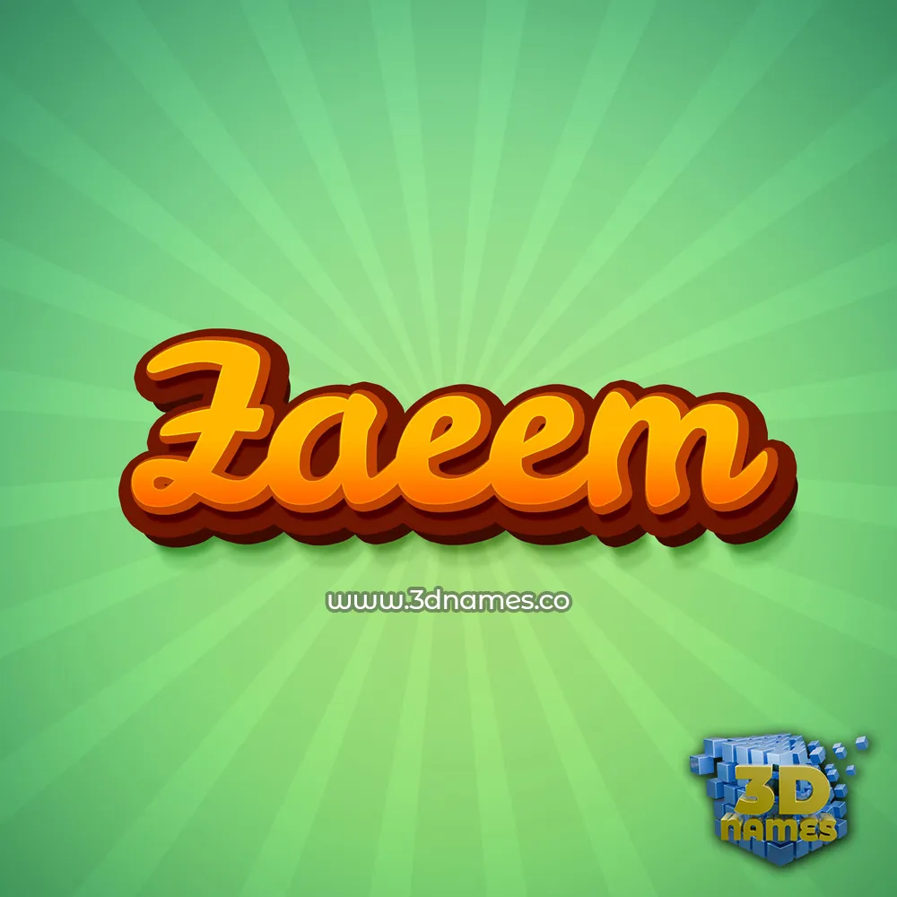 Preview of Green Rays 3D name for "zaeem"