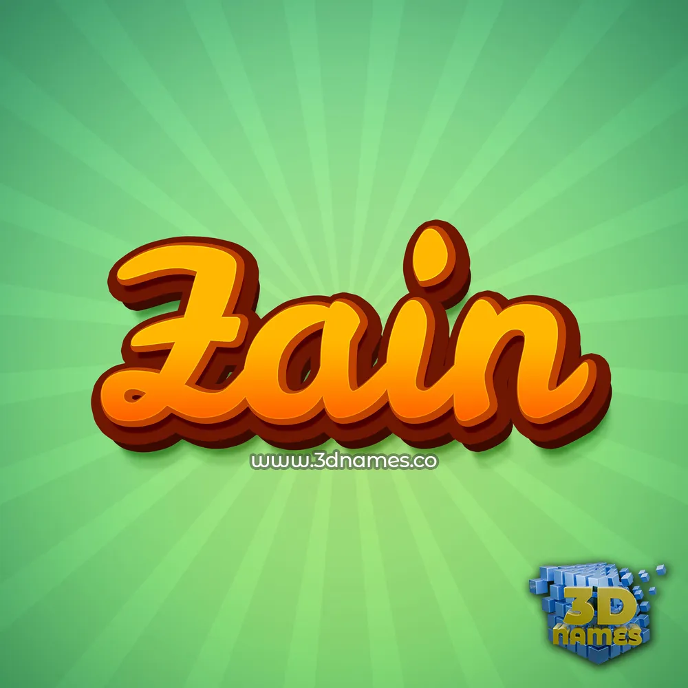 zain in Green Rays style - 3D name wallpaper