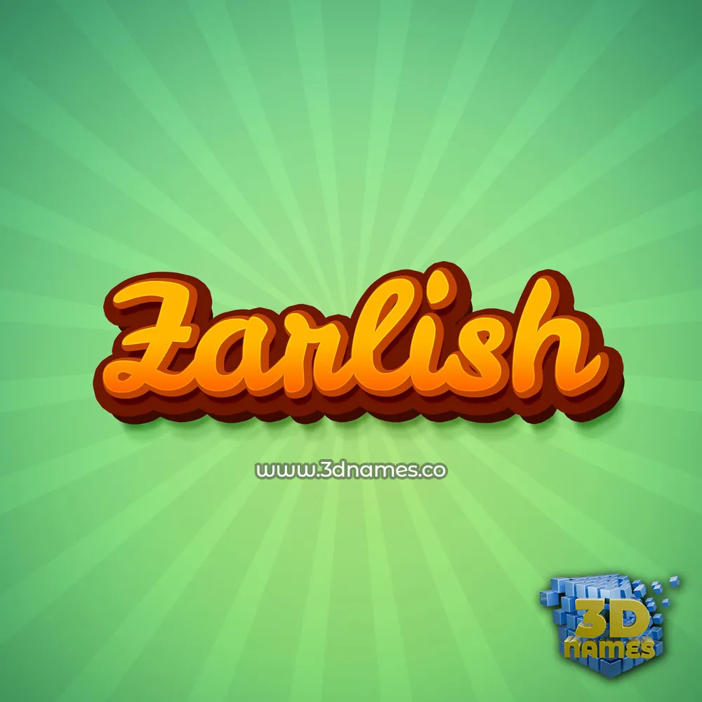 zarlish in Green Rays style - 3D name wallpaper
