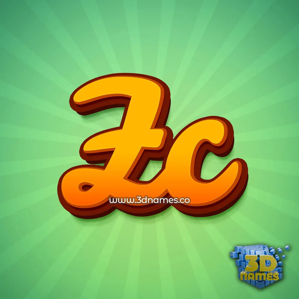 zc in Green Rays style - 3D name wallpaper
