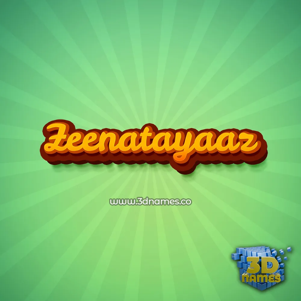 zeenatayaaz in Green Rays style - 3D name wallpaper