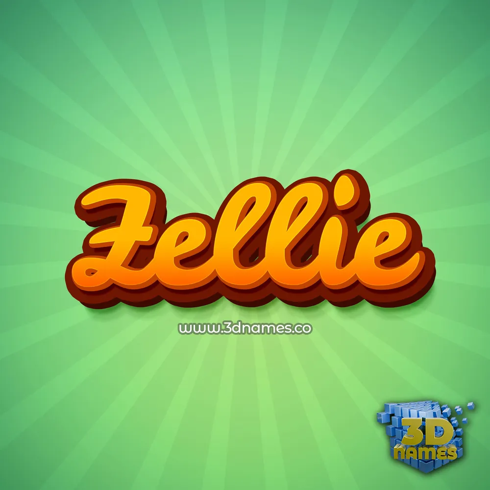zellie in Green Rays style - 3D name wallpaper