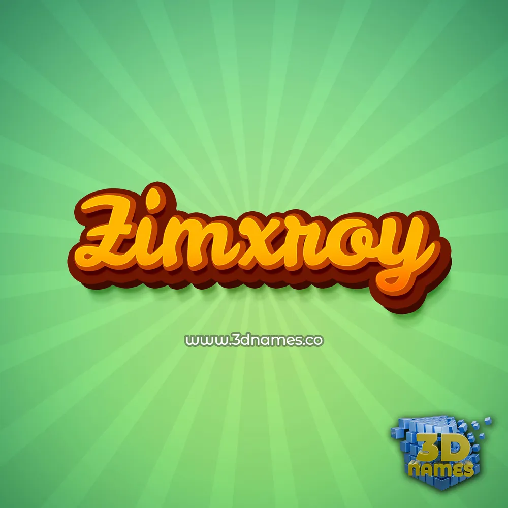 zimxroy in Green Rays style - 3D name wallpaper