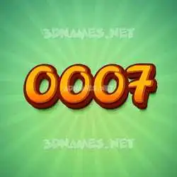 0007 in Green Rays style - 3D name wallpaper