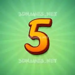 5 in Green Rays style - 3D name wallpaper