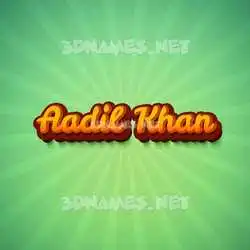 aadil khan in Green Rays style - 3D name wallpaper