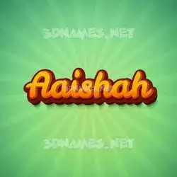 aaishah in Green Rays style - 3D name wallpaper