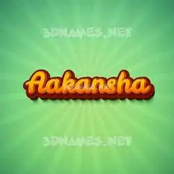 aakansha in Green Rays style - 3D name wallpaper