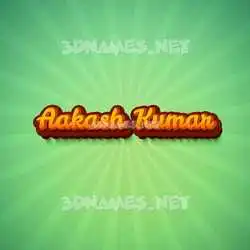 aakash kumar in Green Rays style - 3D name wallpaper