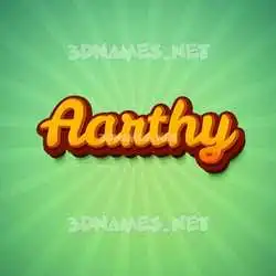 aarthy in Green Rays style - 3D name wallpaper