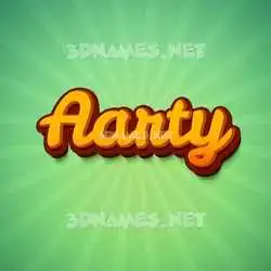aarty in Green Rays style - 3D name wallpaper