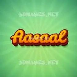 aasaal in Green Rays style - 3D name wallpaper
