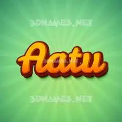 aatu in Green Rays style - 3D name wallpaper