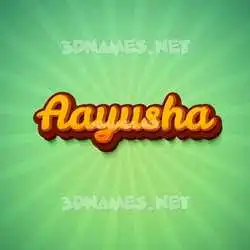 aayusha in Green Rays style - 3D name wallpaper