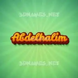 abdelhalim in Green Rays style - 3D name wallpaper
