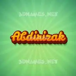 abdirizak in Green Rays style - 3D name wallpaper