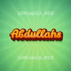 abdullahs in Green Rays style - 3D name wallpaper