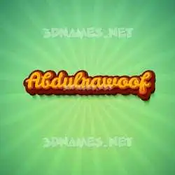 abdulrawoof in Green Rays style - 3D name wallpaper