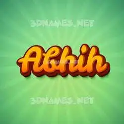 abhih in Green Rays style - 3D name wallpaper