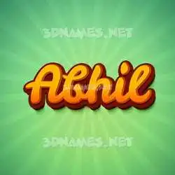 abhil in Green Rays style - 3D name wallpaper