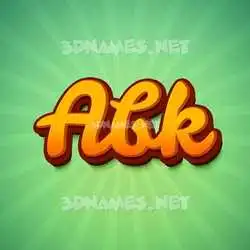 abk in Green Rays style - 3D name wallpaper