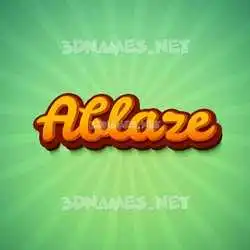 ablaze in Green Rays style - 3D name wallpaper
