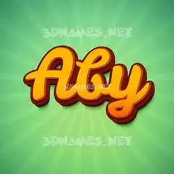 aby in Green Rays style - 3D name wallpaper