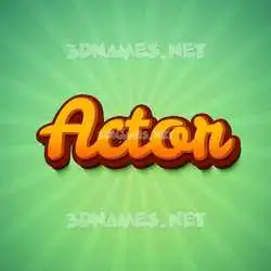 actor in Green Rays style - 3D name wallpaper