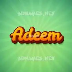 adeem in Green Rays style - 3D name wallpaper