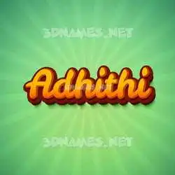adhithi in Green Rays style - 3D name wallpaper