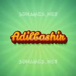adilbashir in Green Rays style - 3D name wallpaper