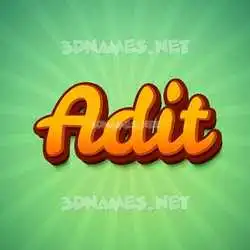 adit in Green Rays style - 3D name wallpaper