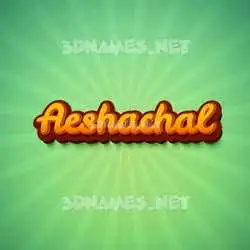 aeshachal in Green Rays style - 3D name wallpaper