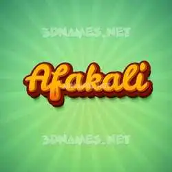 afakali in Green Rays style - 3D name wallpaper