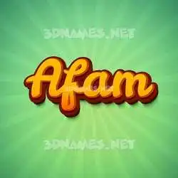 afam in Green Rays style - 3D name wallpaper