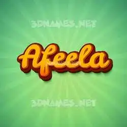 afeela in Green Rays style - 3D name wallpaper