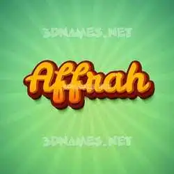 affrah in Green Rays style - 3D name wallpaper