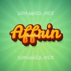 affrin in Green Rays style - 3D name wallpaper