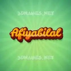 afiyabilal in Green Rays style - 3D name wallpaper