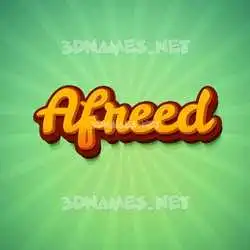 afreed in Green Rays style - 3D name wallpaper
