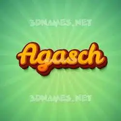 agasch in Green Rays style - 3D name wallpaper