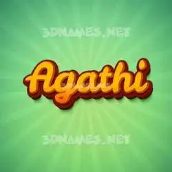 agathi in Green Rays style - 3D name wallpaper