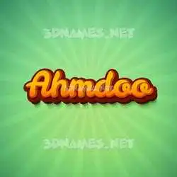 ahmdoo in Green Rays style - 3D name wallpaper