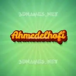 ahmedelhofi in Green Rays style - 3D name wallpaper
