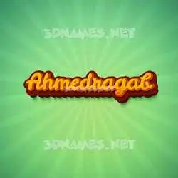 ahmedragab in Green Rays style - 3D name wallpaper