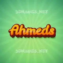 ahmeds in Green Rays style - 3D name wallpaper
