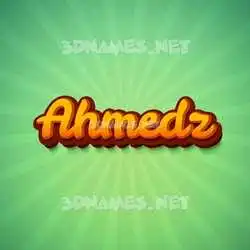 ahmedz in Green Rays style - 3D name wallpaper