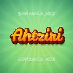 ahtziri in Green Rays style - 3D name wallpaper