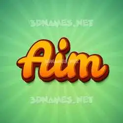 aim in Green Rays style - 3D name wallpaper