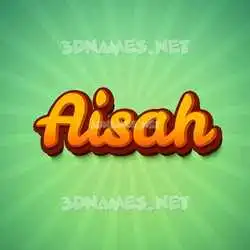 aisah in Green Rays style - 3D name wallpaper
